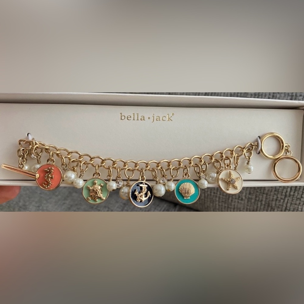 •NIB•Bella Jack Ladies Nautical Gold Toned Toggle Bracelet - Picture 6 of 6